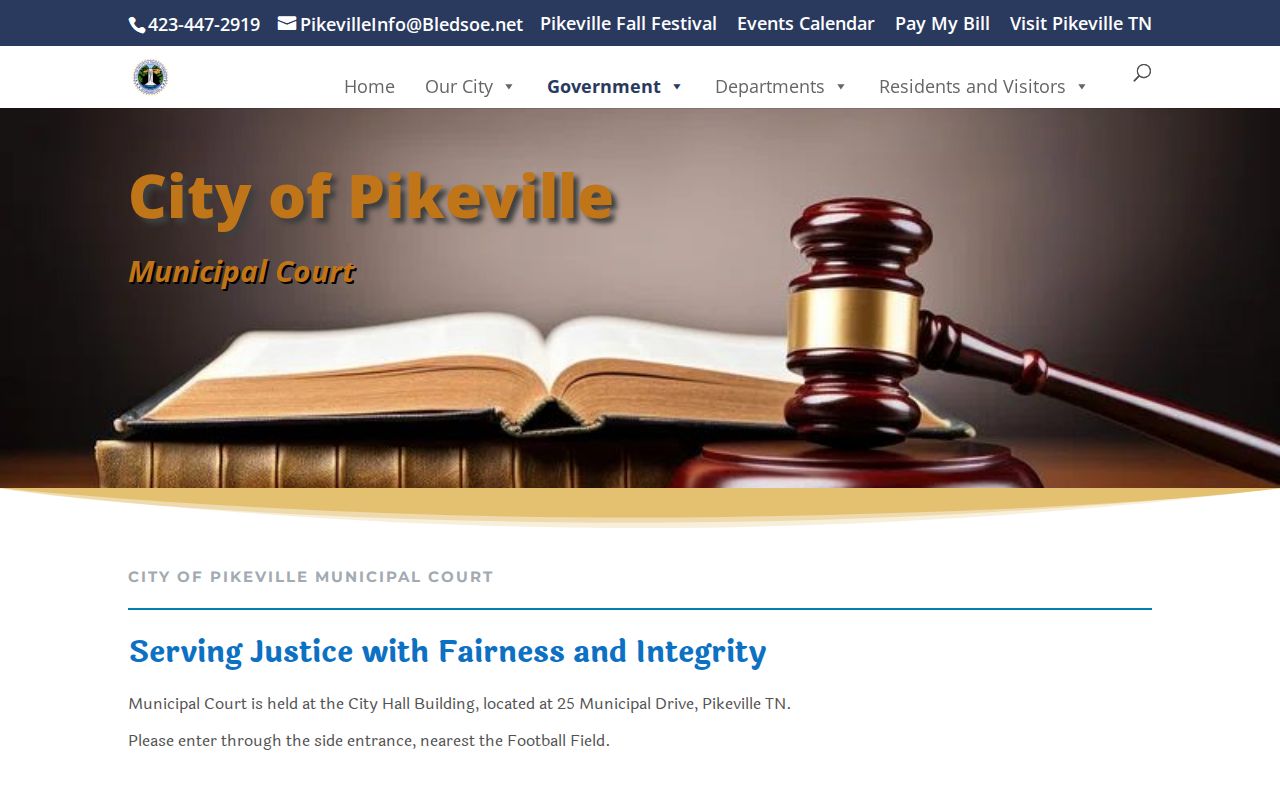Pikeville Municipal Court location and payment information