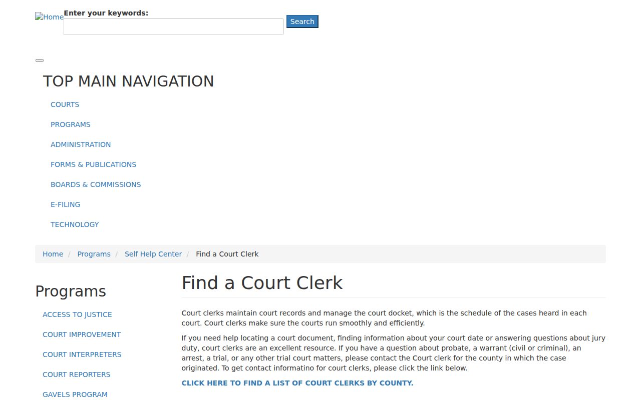 Tennessee Administrative Office of the Courts clerk and courthouse information