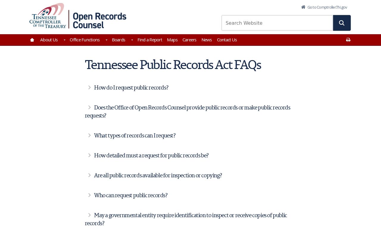 Tennessee Public Records Act request guidance